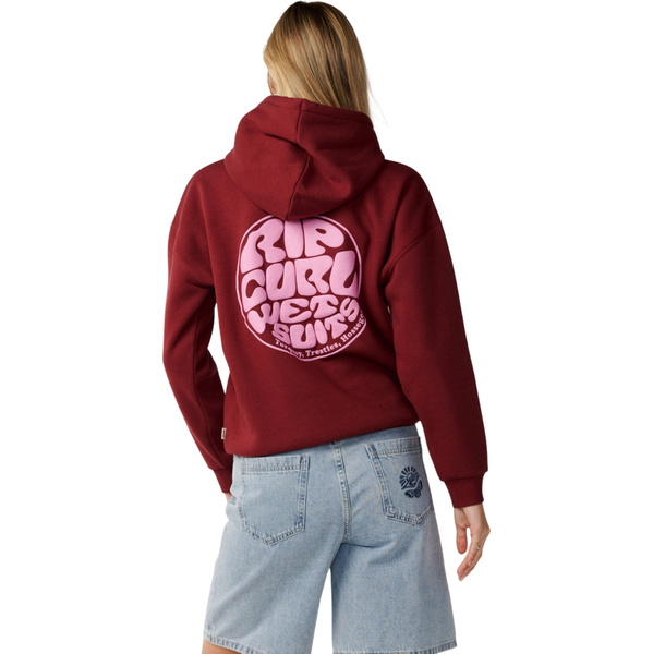 2026 Rip Curl Womens Icons Of Surf Heritage Hoodie 06NWFL - Dark Plum